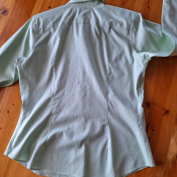 Vintage Land's End Long Sleeve Button-up Shirt-Pale Mint - Picture 2 of 4